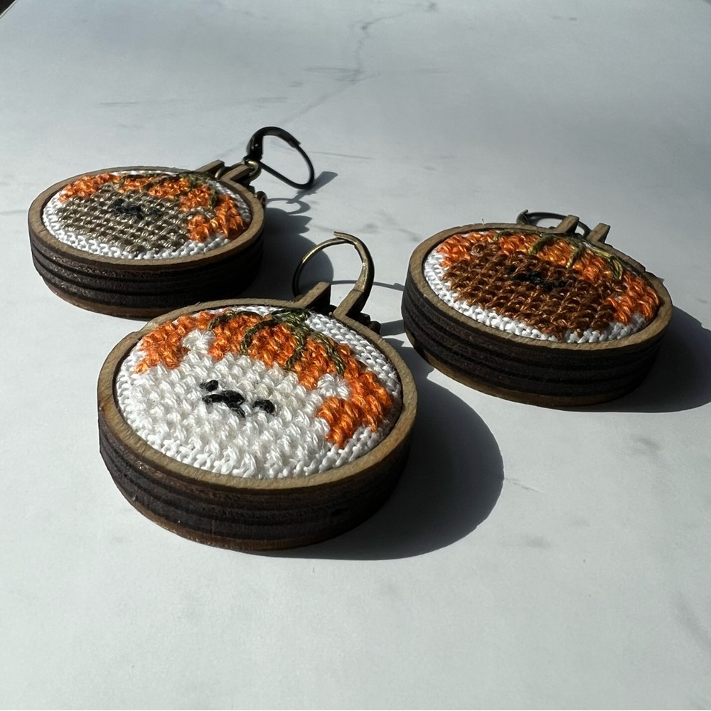 Handcrafted Pumpkin Head Bear Embroidery Charms HP - Picture 8 of 8